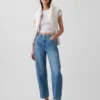 Crop-Jeans mit hoher Leibhöhe im Barrel-Schnitt