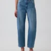 Crop-Jeans mit hoher Leibhöhe im Barrel-Schnitt
