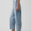 Crop-Jeans mit hoher Leibhöhe im Barrel-Schnitt
