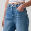 Crop-Jeans mit hoher Leibhöhe im Barrel-Schnitt