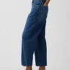 Crop-Jeans mit hoher Leibhöhe und Barrel-Schnitt