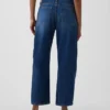 Crop-Jeans mit hoher Leibhöhe und Barrel-Schnitt