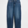 Crop-Jeans mit hoher Leibhöhe und Barrel-Schnitt