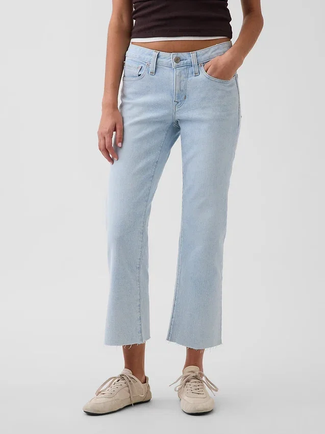 Crop-Jeans mit niedriger Leibhöhe, lang und schmal geschnitten