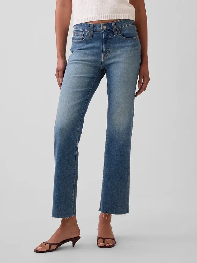 Crop-Jeans mit niedriger Leibhöhe, lang und schmal geschnitten