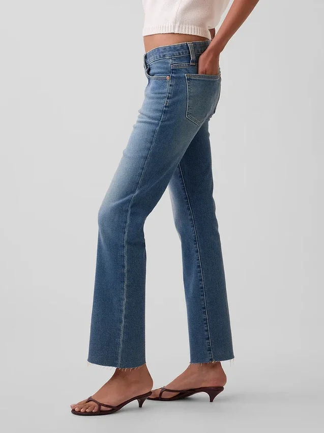 Crop-Jeans mit niedriger Leibhöhe, lang und schmal geschnitten