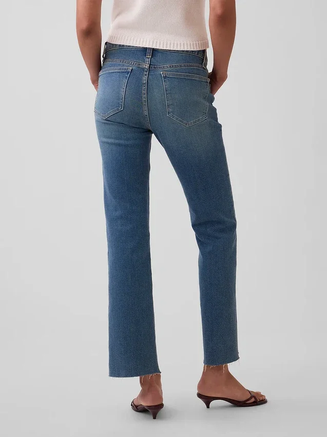 Crop-Jeans mit niedriger Leibhöhe, lang und schmal geschnitten