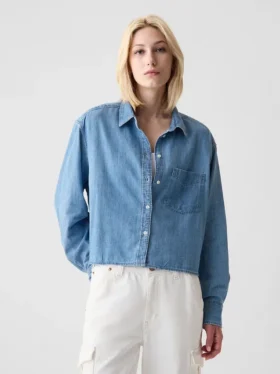 Crop-Jeanshemd