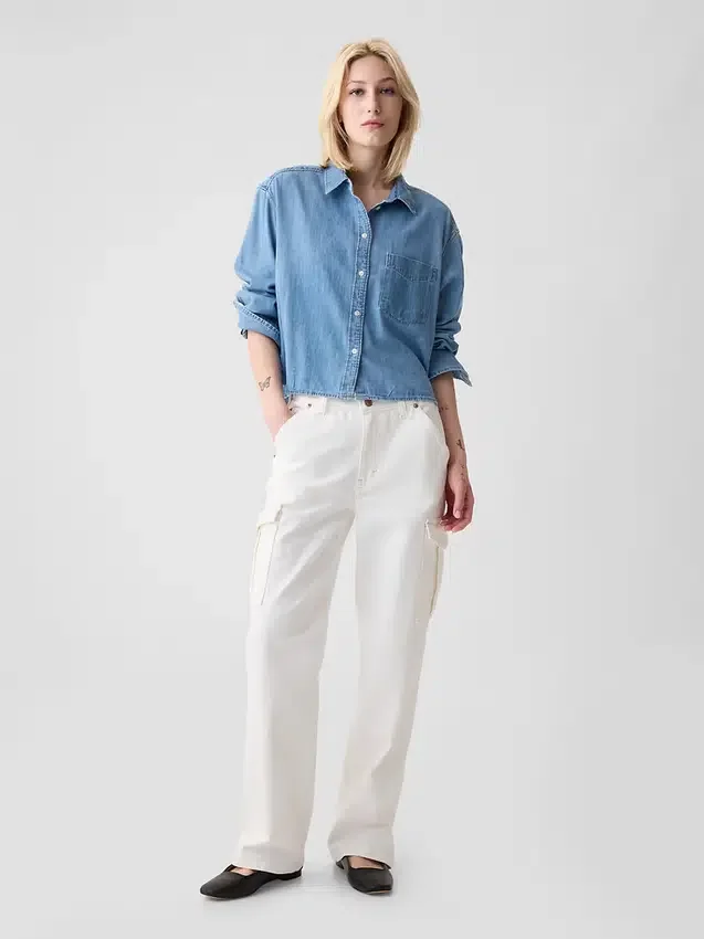 Crop-Jeanshemd