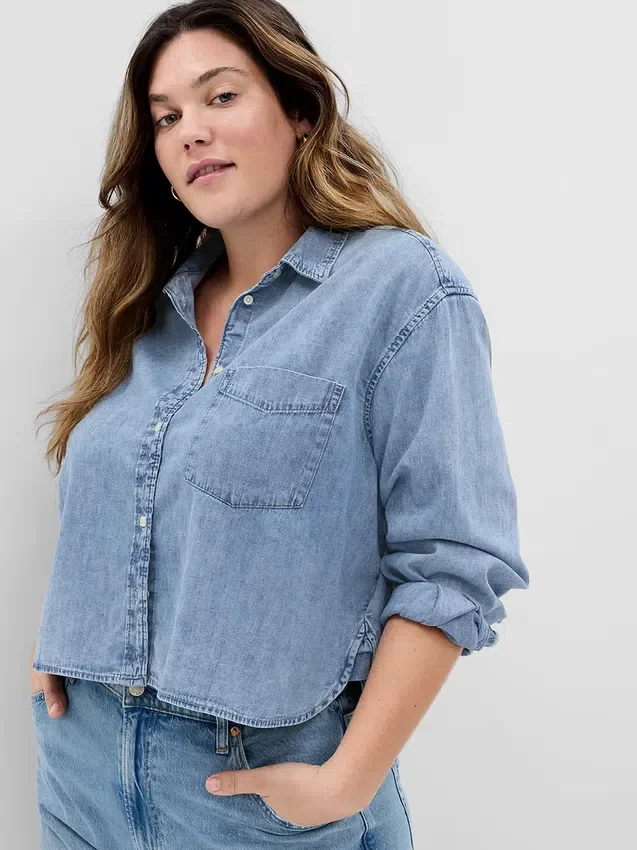 Crop-Jeanshemd