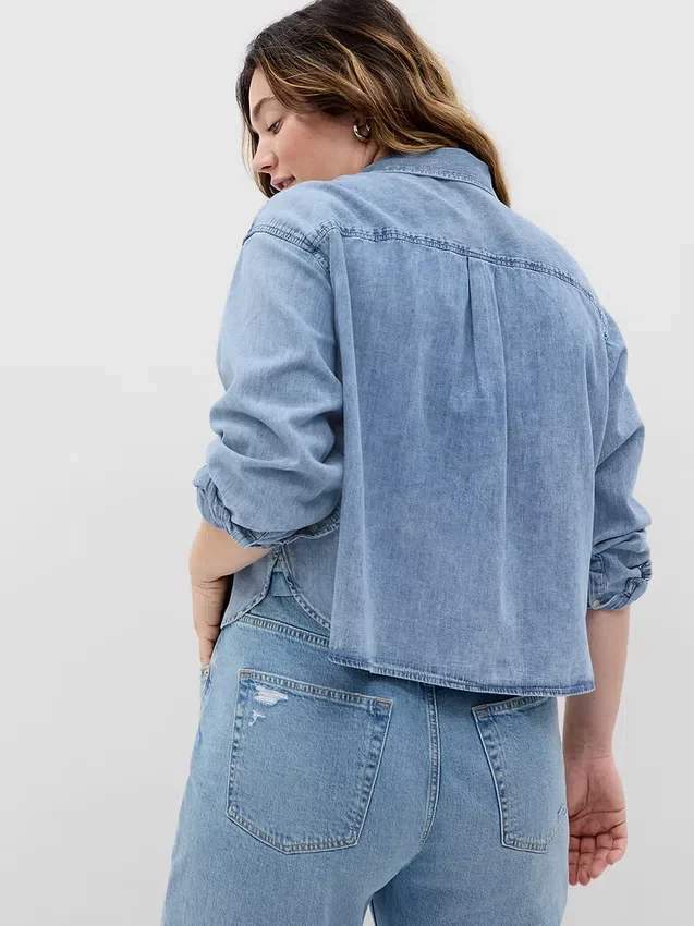 Crop-Jeanshemd