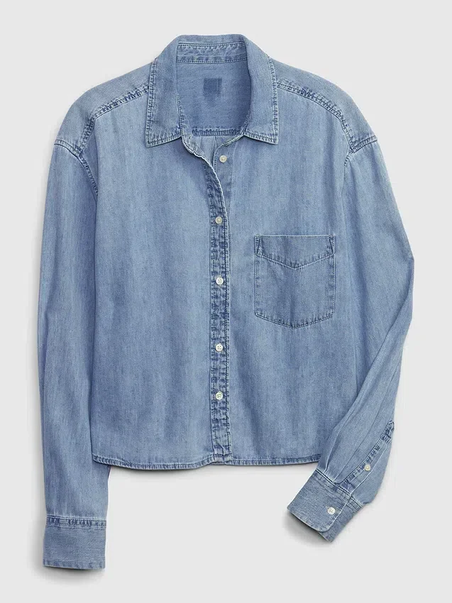Crop-Jeanshemd