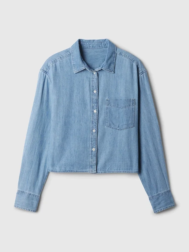 Crop-Jeanshemd