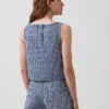 Crop-Oberteil aus Denim mit Gingham-Muster