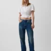 Crop-Oberteil mit Peplum aus Baumwollgaze