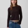 Crop-Pullover aus 100 % Baumwolle mit Pointelle-Strick