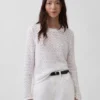 Crop-Pullover aus 100 % Baumwolle mit Pointelle-Strick
