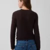 Crop-Pullover aus 100 % Baumwolle mit Pointelle-Strick