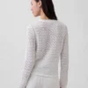 Crop-Pullover aus 100 % Baumwolle mit Pointelle-Strick