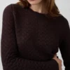 Crop-Pullover aus 100 % Baumwolle mit Pointelle-Strick