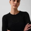Crop-Pullover aus 100 % Baumwolle mit Pointelle-Strick