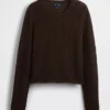 Crop-Pullover aus 100 % Baumwolle mit Pointelle-Strick