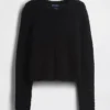 Crop-Pullover aus 100 % Baumwolle mit Pointelle-Strick
