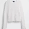 Crop-Pullover aus 100 % Baumwolle mit Pointelle-Strick