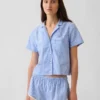 Crop-Pyjamahemd aus Popeline