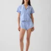 Crop-Pyjamahemd aus Popeline
