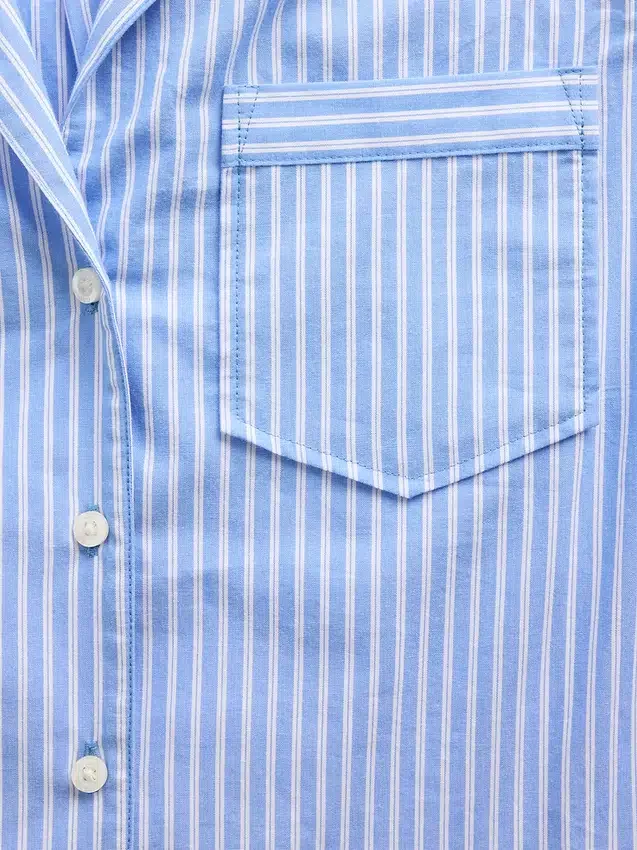 Crop-Pyjamahemd aus Popeline