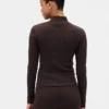 Crop-Rollkragenpullover aus Pointelle-Rippstrick