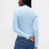 Crop-Rollkragenpullover aus Pointelle-Rippstrick