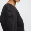 Crop-Shirt aus Denim mit ausgestellten Ärmeln