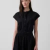Crop-Shirt aus Popeline mit Flügelärmeln