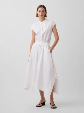 Crop-Shirt aus Popeline mit Flügelärmeln