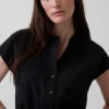 Crop-Shirt aus Popeline mit Flügelärmeln