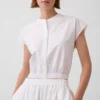 Crop-Shirt aus Popeline mit Flügelärmeln