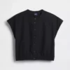 Crop-Shirt aus Popeline mit Flügelärmeln