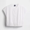 Crop-Shirt aus Popeline mit Flügelärmeln