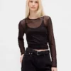 Crop-T-Shirt aus Mesh