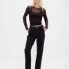 Crop-T-Shirt aus Mesh
