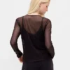 Crop-T-Shirt aus Mesh
