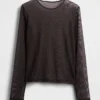 Crop-T-Shirt aus Mesh