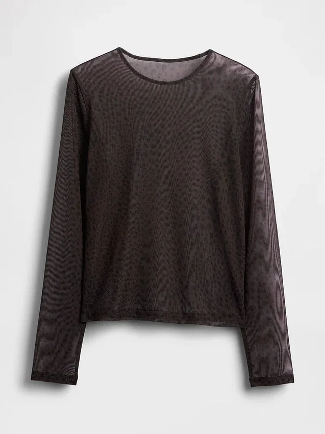 Crop-T-Shirt aus Mesh