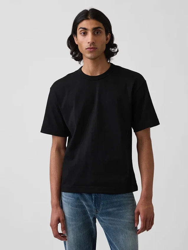 Crop-T-Shirt für Erwachsene aus schwerem Stoff