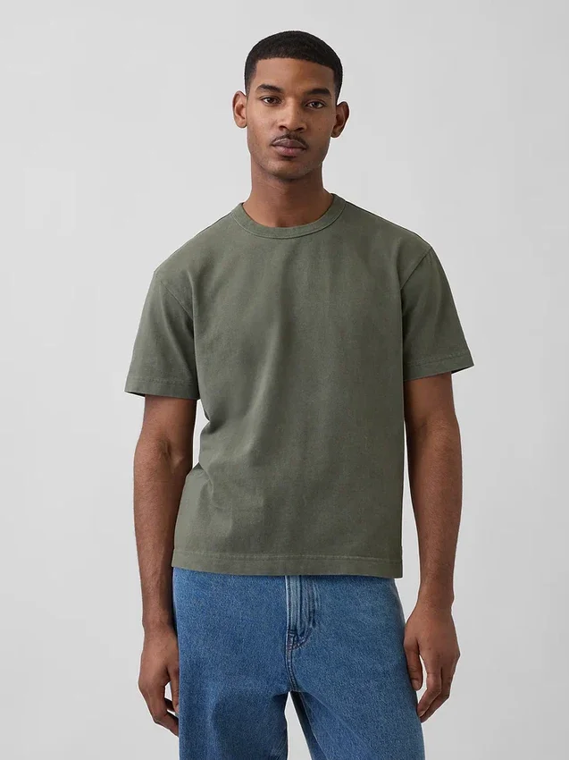 Crop-T-Shirt für Erwachsene aus schwerem Stoff