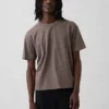 Crop-T-Shirt für Erwachsene aus schwerem Stoff