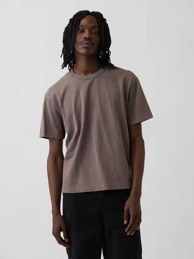 Crop-T-Shirt für Erwachsene aus schwerem Stoff