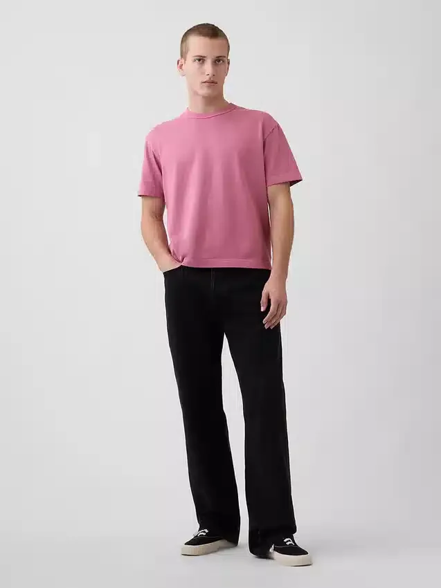 Crop-T-Shirt für Erwachsene aus schwerem Stoff